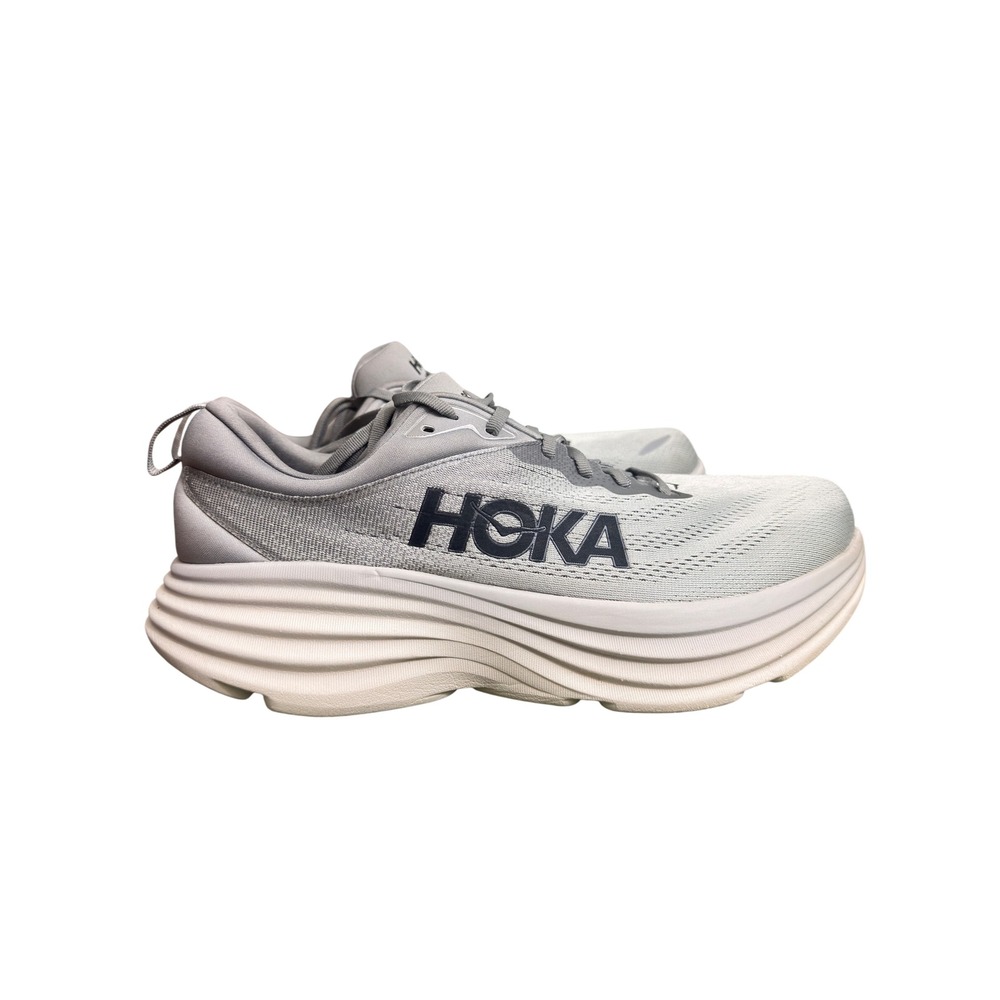 Hoka Bondi 8 Mens Running Shoes Sharkskin Harbor Mist Grey 12.5 4E Deadstock - Picture 8 of 10
